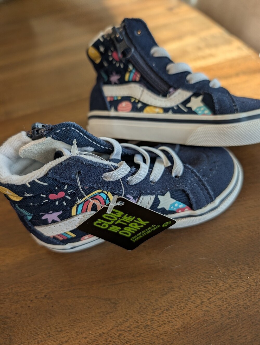 Kids Navy Glow In The Dark High-Top Sneakers